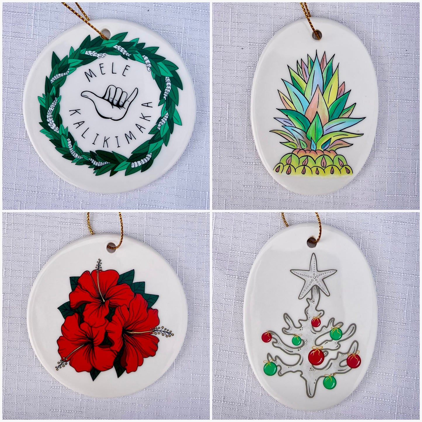 Coral Christmas Tree Ornament