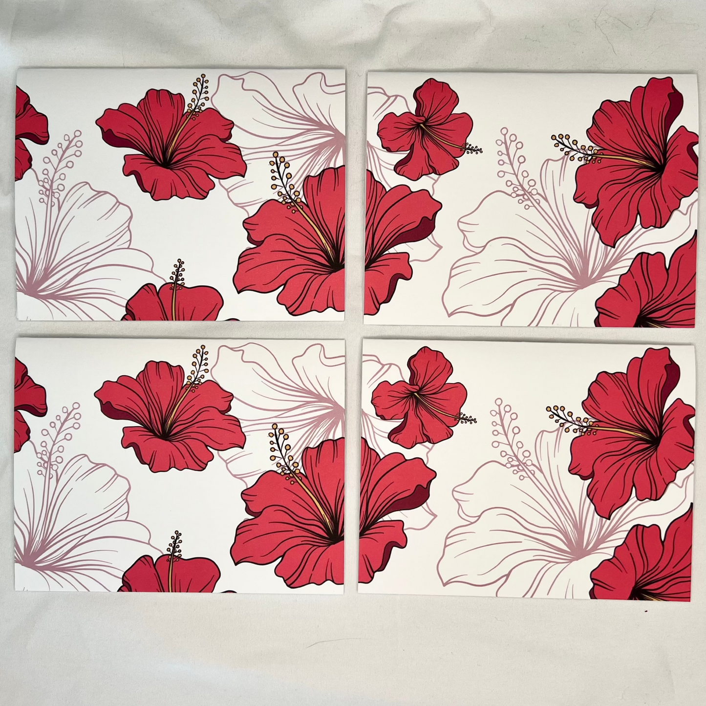 Hibiscus Stationary (4 Card Set)