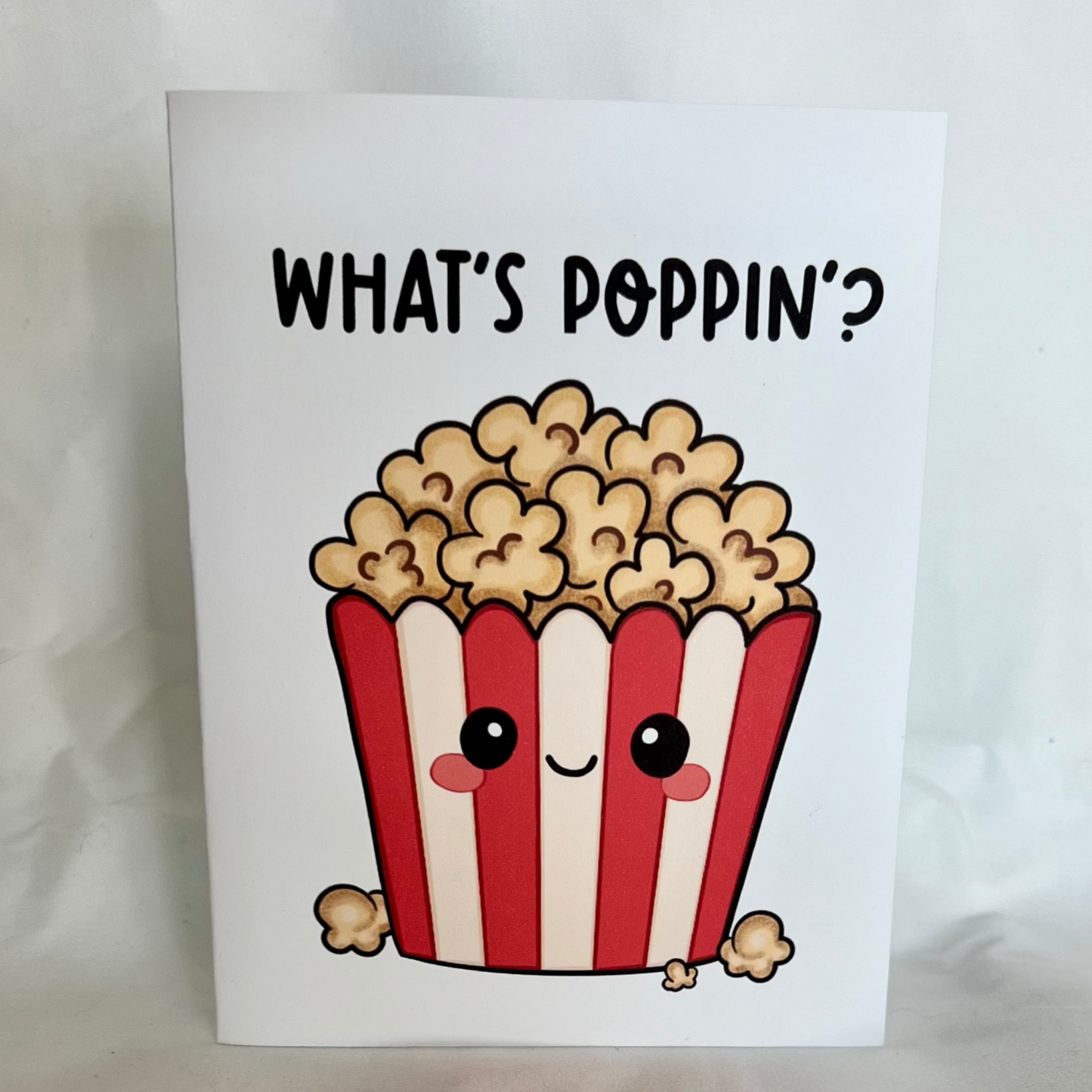 'What's Poppin?' Popcorn Card