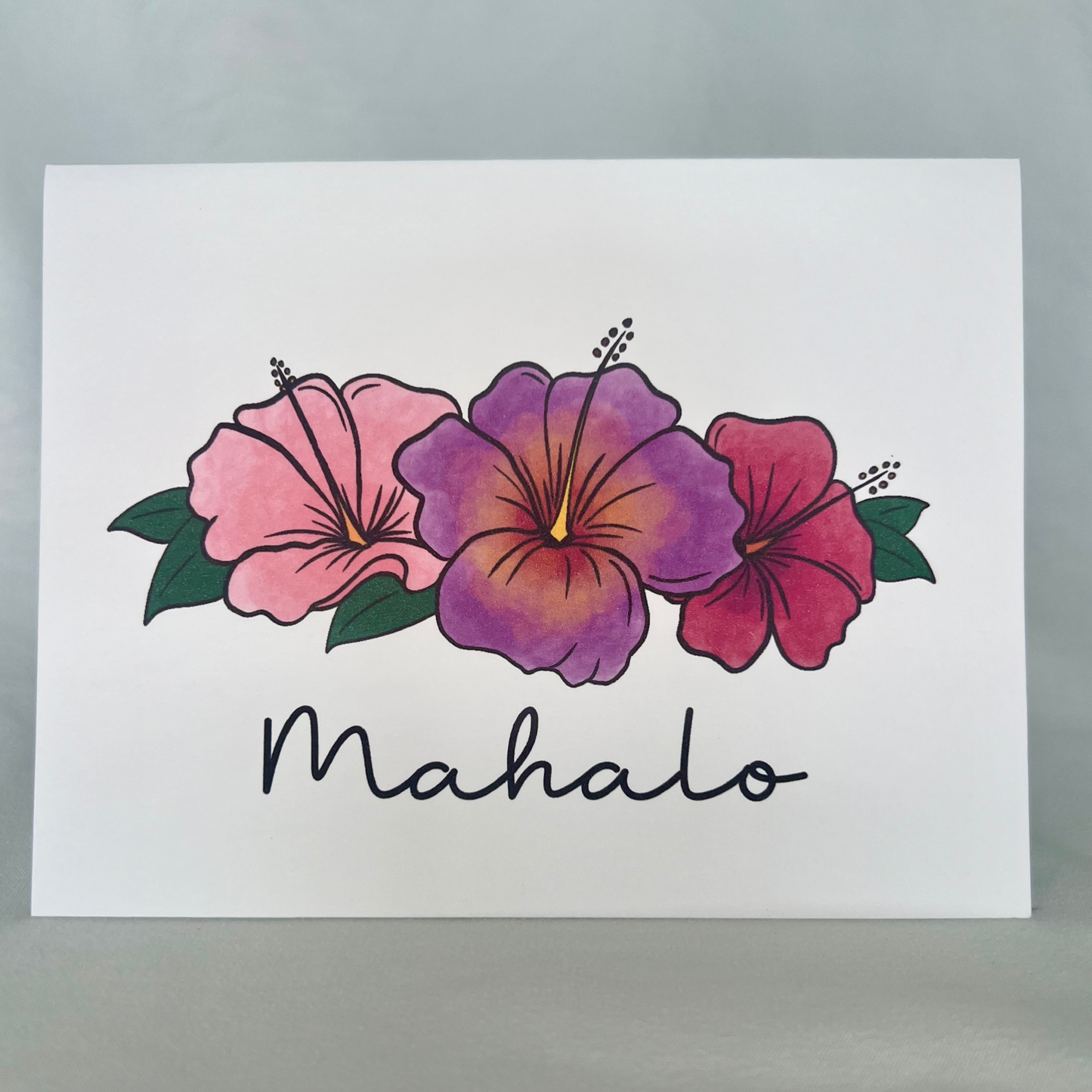 Sunset Hibiscus 'Mahalo' Card