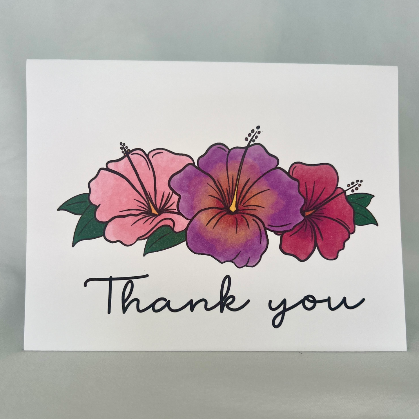 Sunset Hibiscus 'Thank You' Card