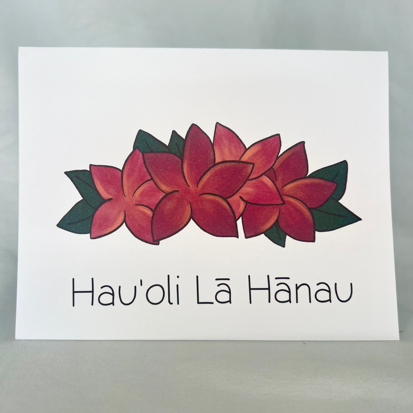 Plumeria 'Hauoli La Hanau' Card