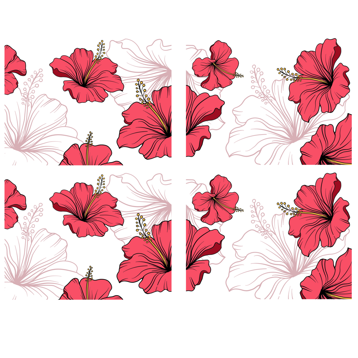 Hibiscus Stationary (4 Card Set)