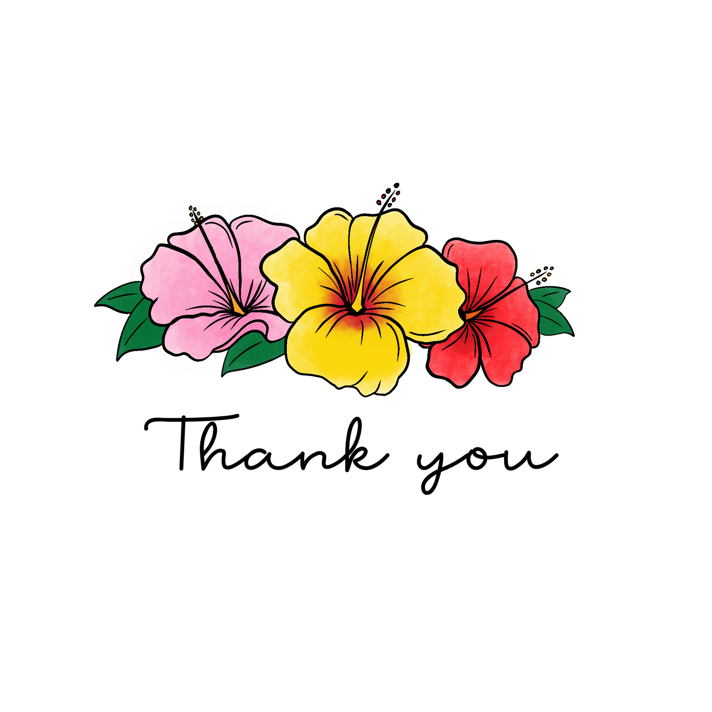 Sunrise Hibiscus 'Thank You' Card