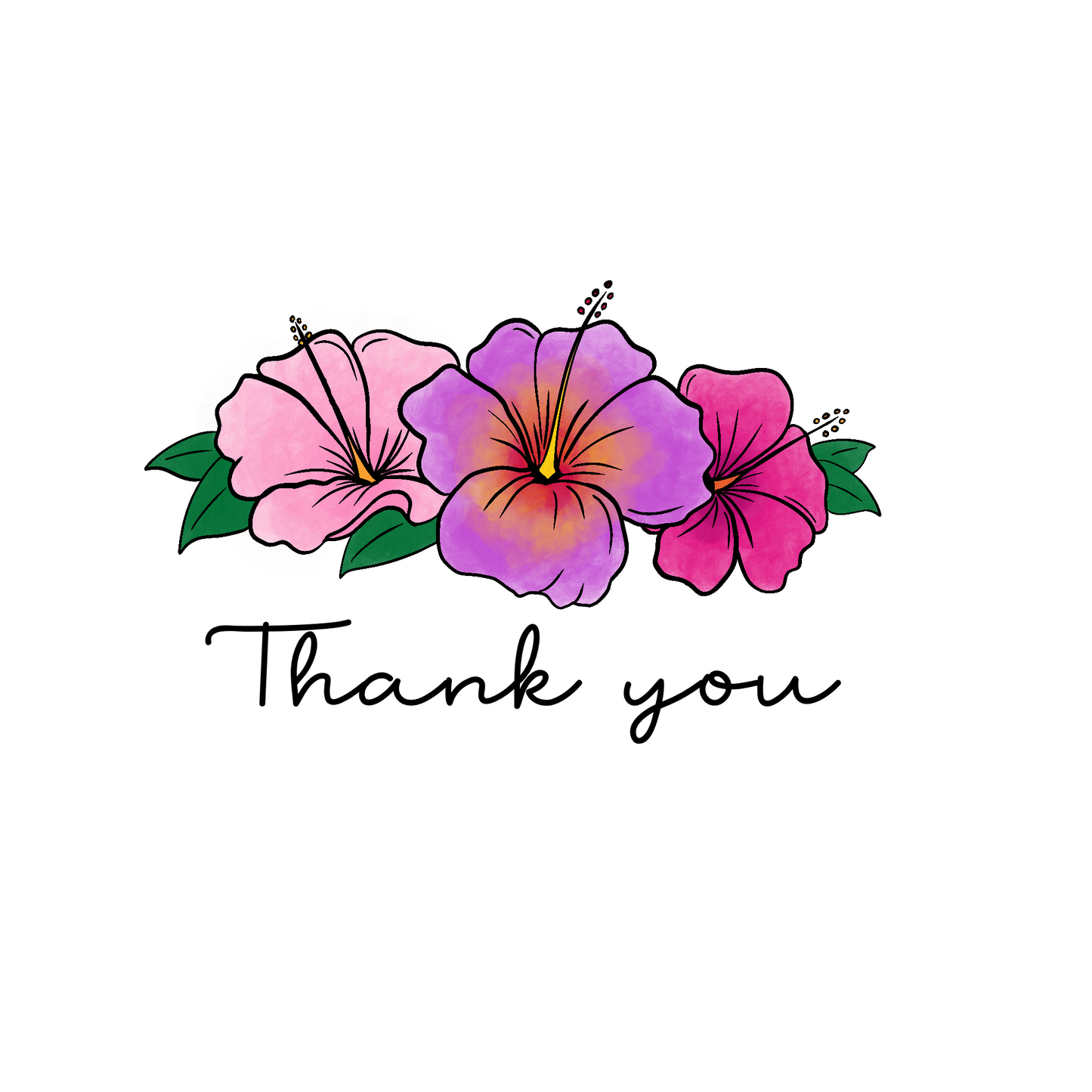 Sunset Hibiscus 'Thank You' Card