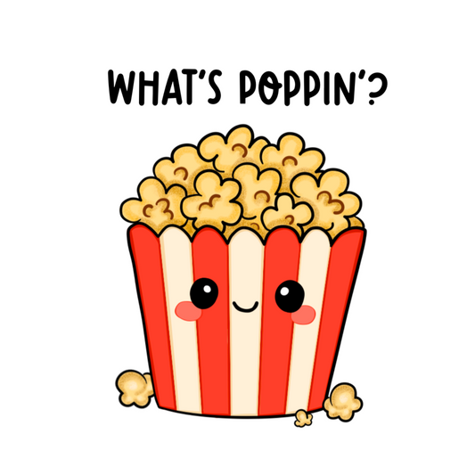 'What's Poppin?' Popcorn Card